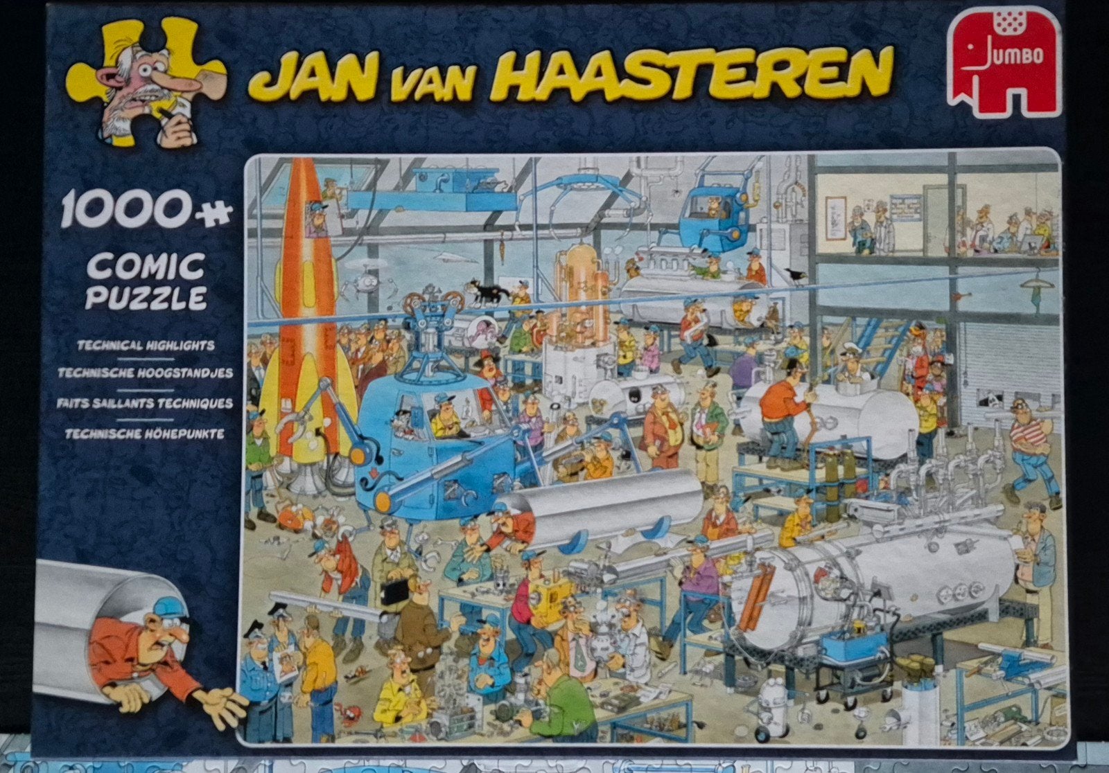 Jan van Haasteren puzzel 1000 stuks, Technische Hoogstandjes, Ophalen of Verzenden, 500 t/m 1500 stukjes, Zo goed als nieuw, Legpuzzel