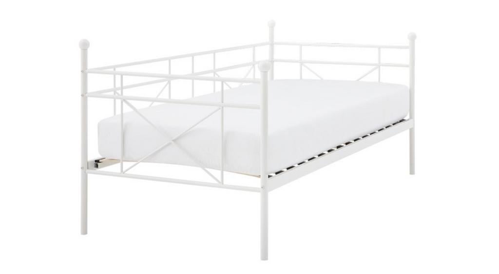Bed (90 x 200) - wit, Ophalen, Gebruikt, IJzer, Overige typen