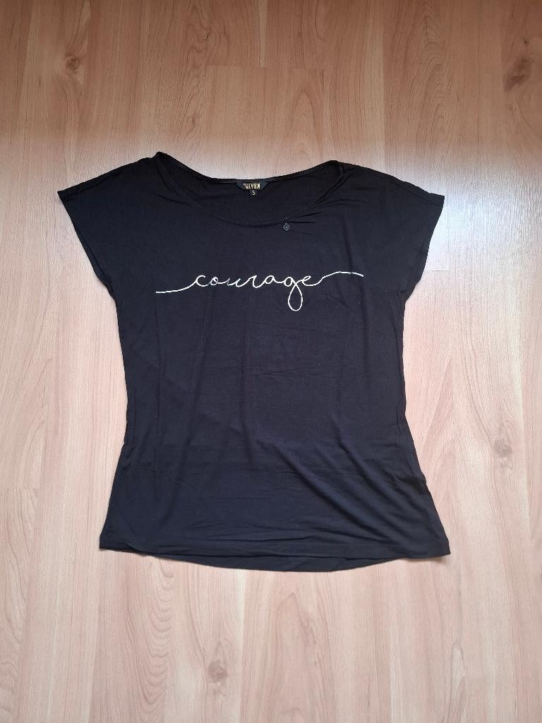 sportief zwart shirtje merk Given in maat S, Verzenden, Zwart, Zo goed als nieuw, Korte mouw