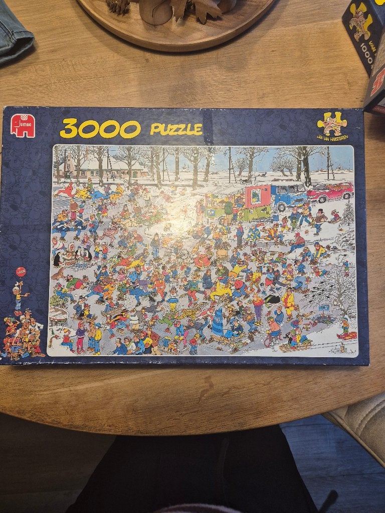 Jan van Haasteren puzzel  op glad ijs, Ophalen, Meer dan 1500 stukjes, Zo goed als nieuw, Legpuzzel