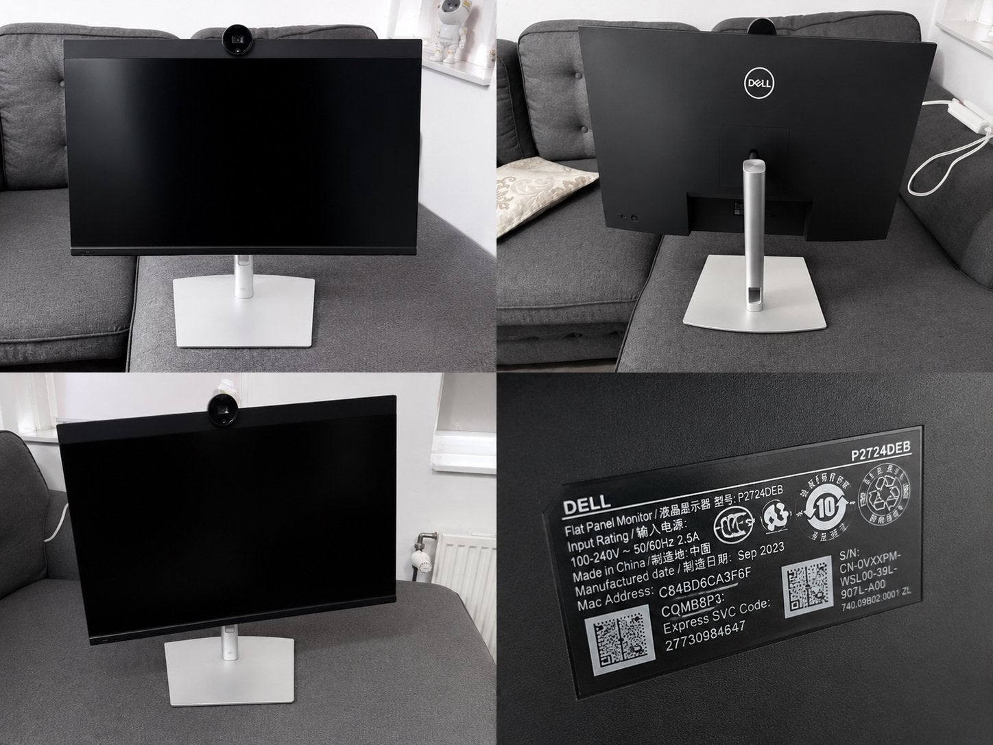 Dell P2724DEB 27” QHD Monitor – Webcam – USB-C –, Ophalen, HDMI, IPS, 101 t/m 150 Hz
