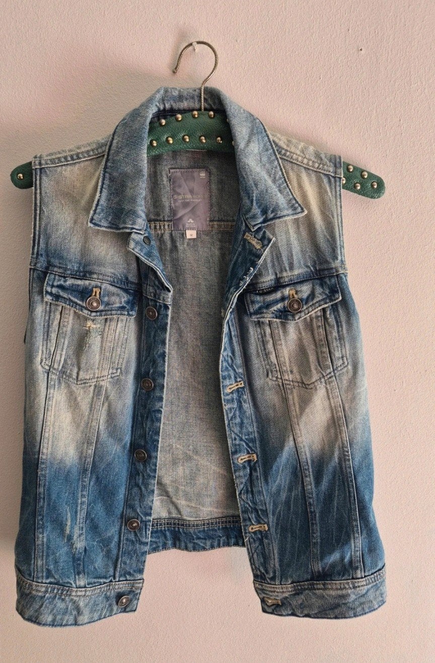 G-Star RAW denim gilet - Maat M, Maat 38/40 (M), Blauw, Ophalen of Verzenden, Gedragen