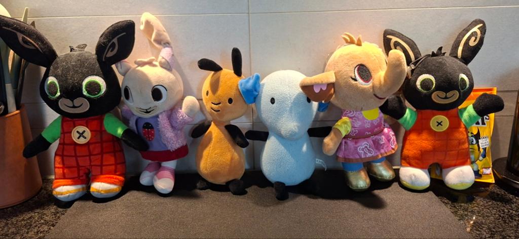 Bing en vriendjes knuffels - complete set, Ophalen, Overige karakters, Konijn, Zo goed als nieuw
