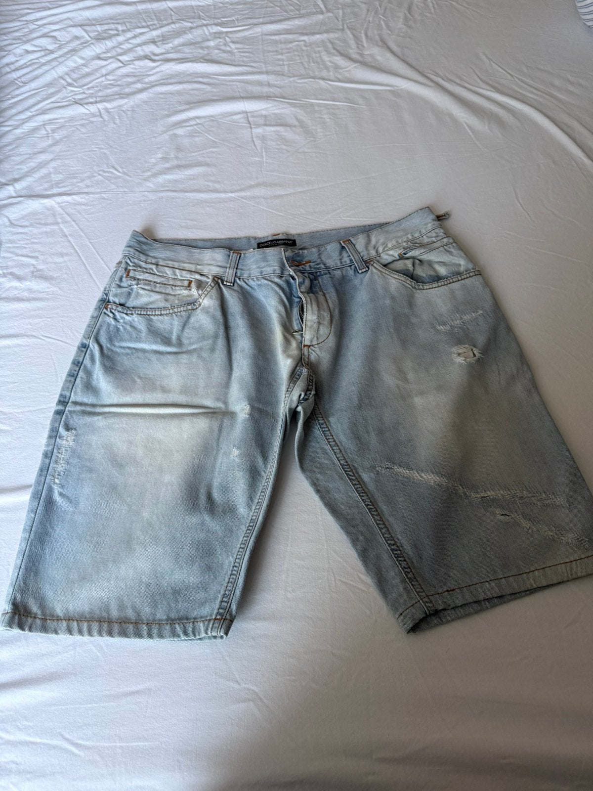 Dolce en Gabbana korte spijker broek, Ophalen of Verzenden, Zo goed als nieuw, Blauw, W36 - W38 (confectie 52/54)