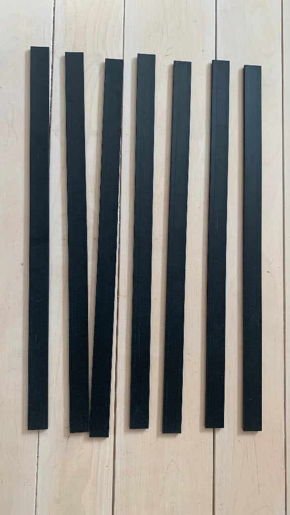 Zwarte zelfklevende plinten (7 stuks), Kunststof, Ophalen of Verzenden, Zo goed als nieuw, Minder dan 100 cm