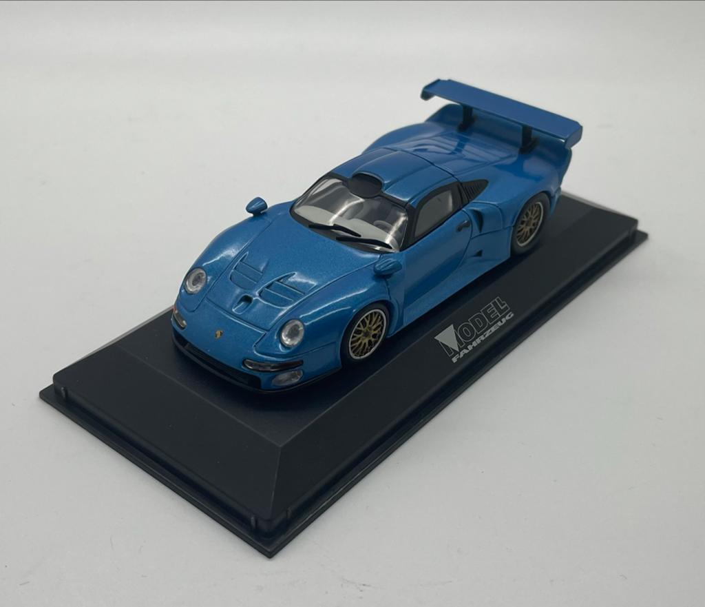 Porsche 911 GT1 Blauw 1:43 Minichamps, Ophalen of Verzenden, Zo goed als nieuw, Auto, MiniChamps