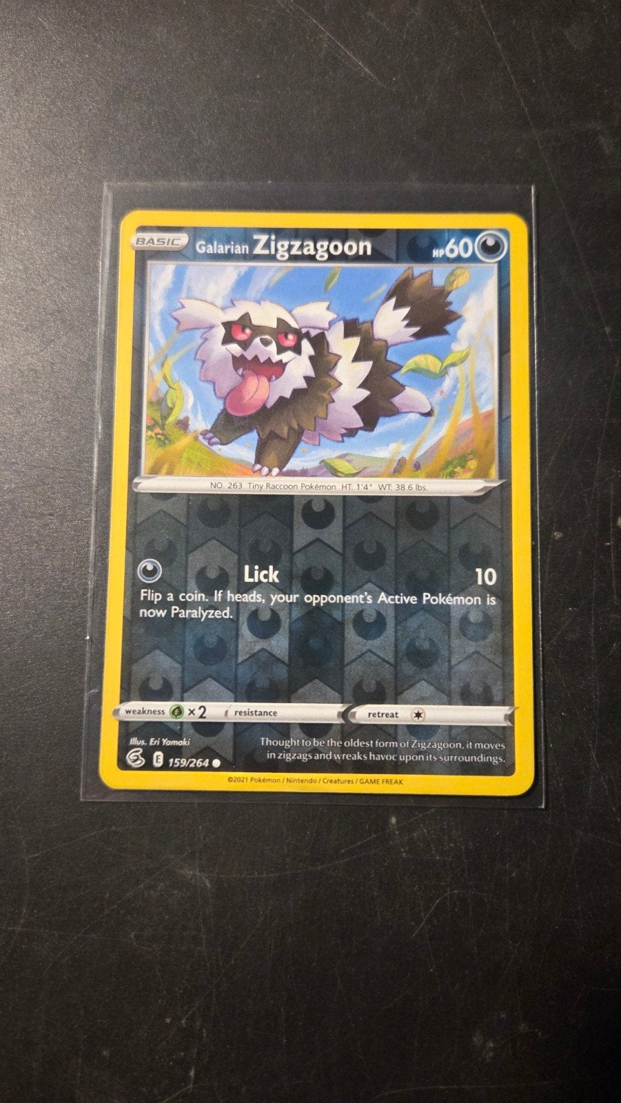 Galarian Zigzagoon 159/264 Reverse Holo - Fusion Strike, Verzenden, Zo goed als nieuw, Losse kaart, Foil
