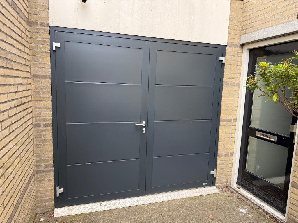 Novoferm DuoPort 700 C openslaande garagedeuren – antraciet, Ophalen, Gebruikt, Garagedeur, 120 cm of meer