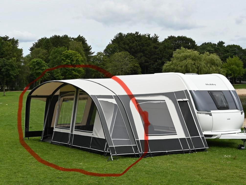 Petluifel voor Unico deeltent 500 champagne/zwart, als nieuw, Caravans en Kamperen, Ophalen, Zo goed als nieuw