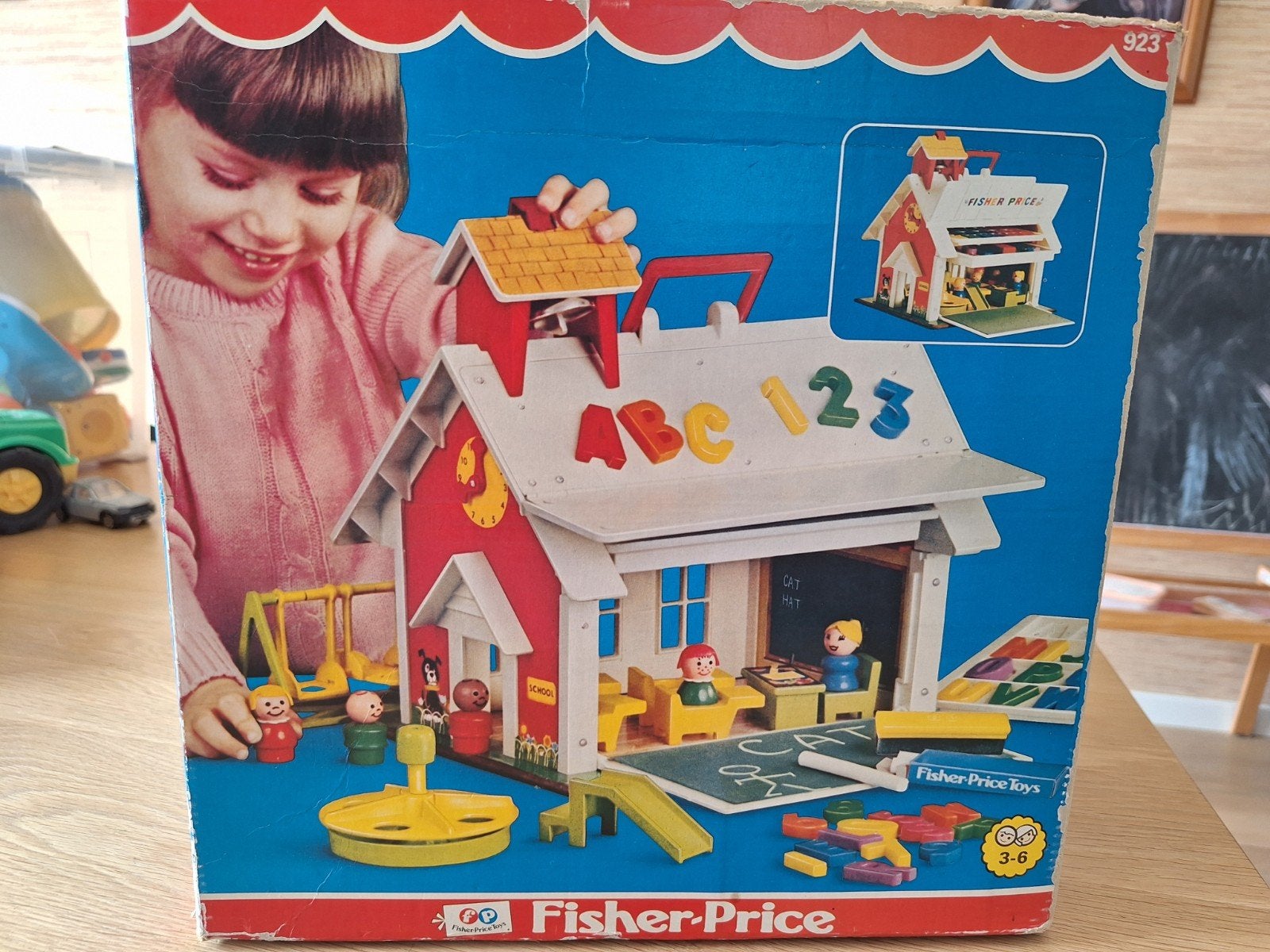 Vintage Fisher-Price Schoolhuis Speelset met Accessoires, Kinderen en Baby's, Ophalen of Verzenden, Gebruikt, Speelset