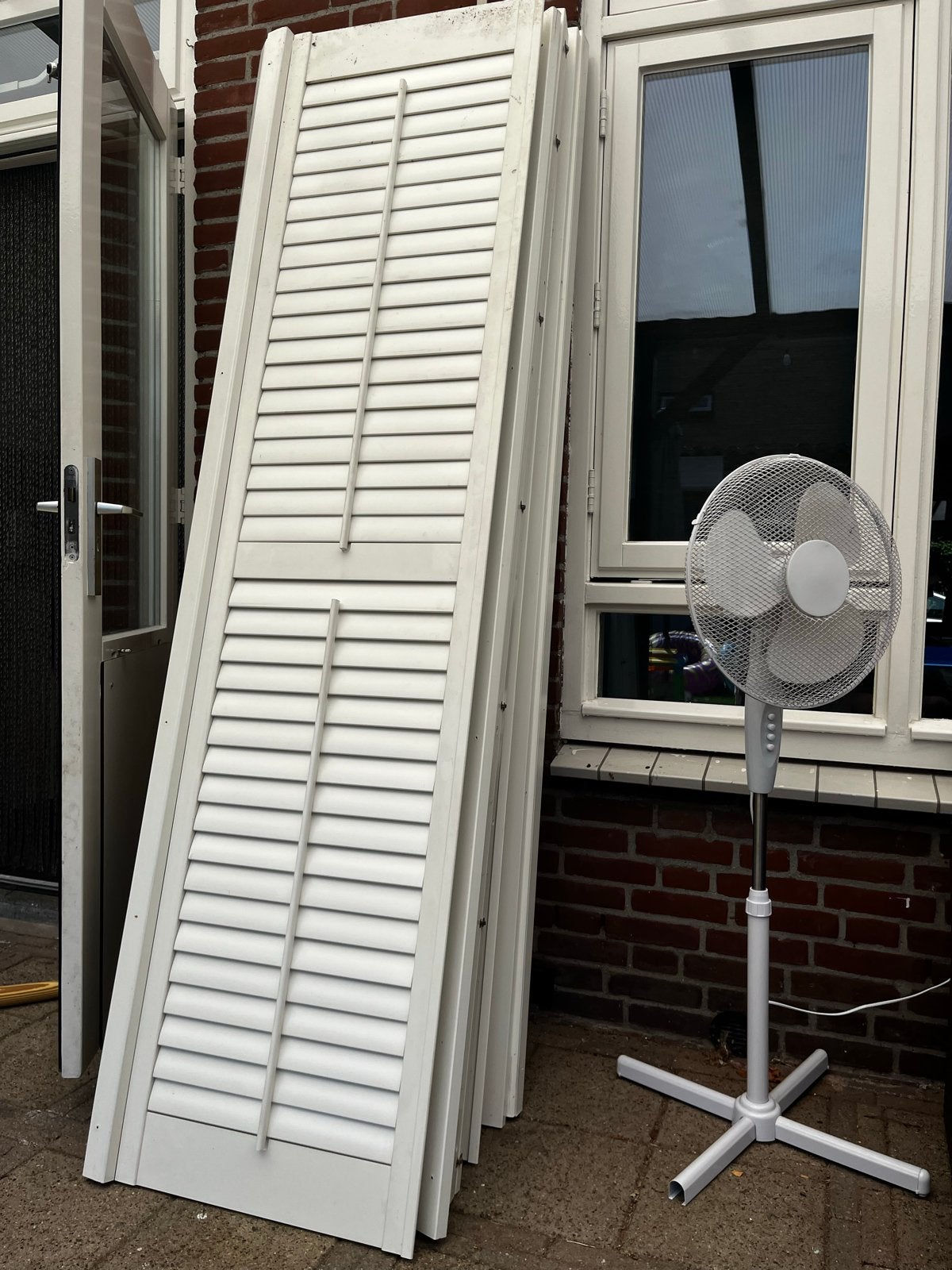 7 stuks houten shutters - Wit, 220 cm hoog, Huis en Inrichting, Ophalen, Gebruikt, 220 cm, Wit