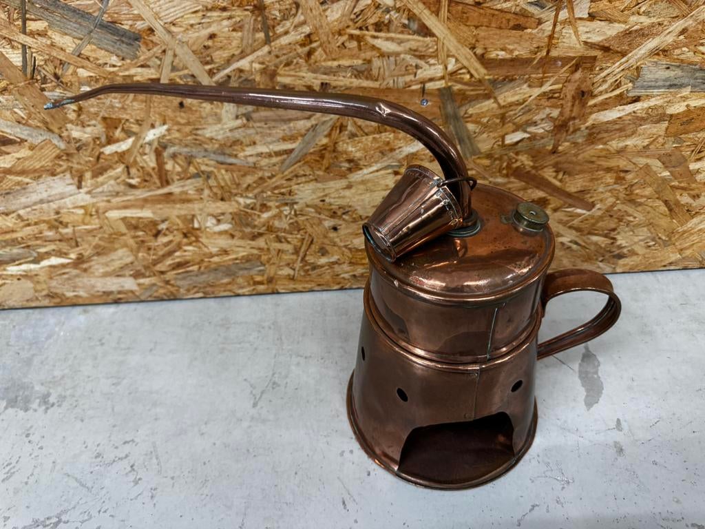 Prachtige Antieke Koperen Oliekan / Oliera - ReK4, Antiek en Kunst, Antiek | Koper en Brons, Ophalen of Verzenden, Koper