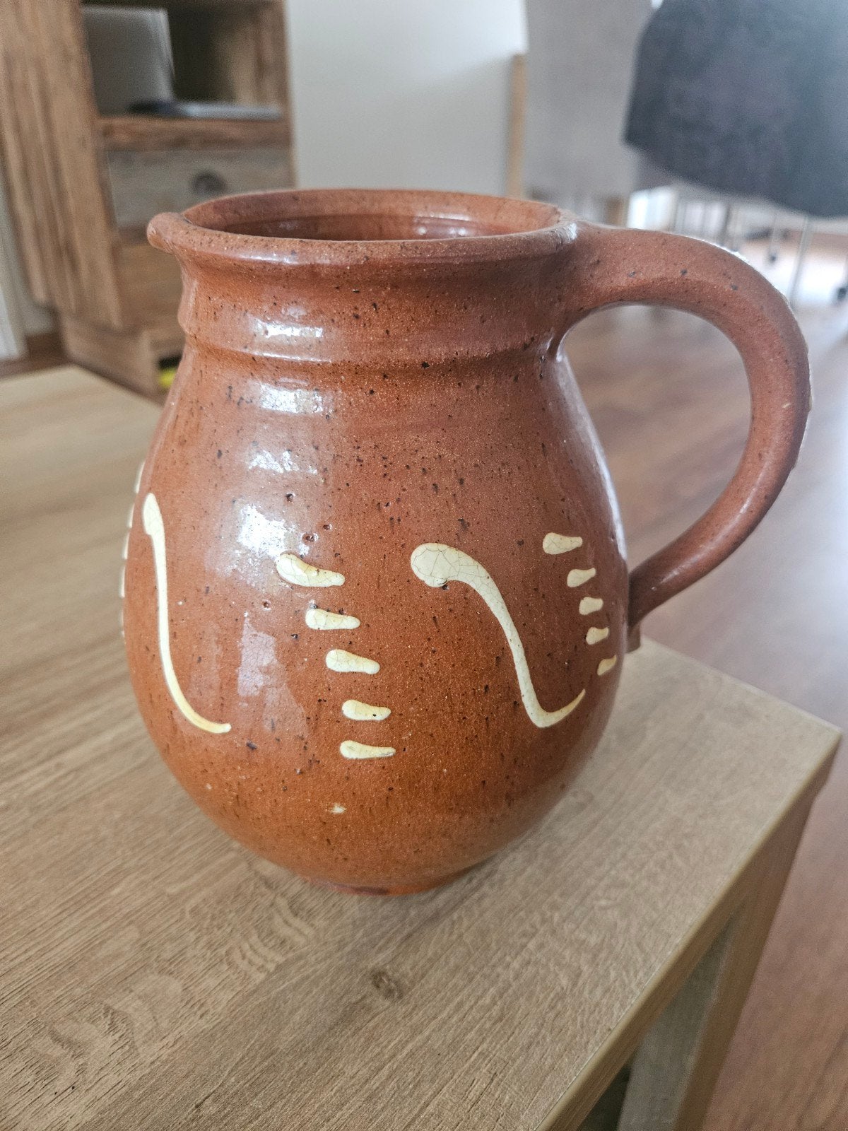 Vintage Aardenwerk Kruik met Handvat - Bruin, Ophalen