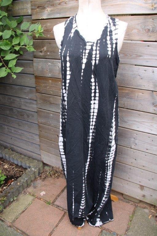 Jurk zwart/ offwhite 10Days mt L Maxi Vaste prijs, Kleding | Dames, Zwart, Maat 42/44 (L), 10days, Ophalen of Verzenden