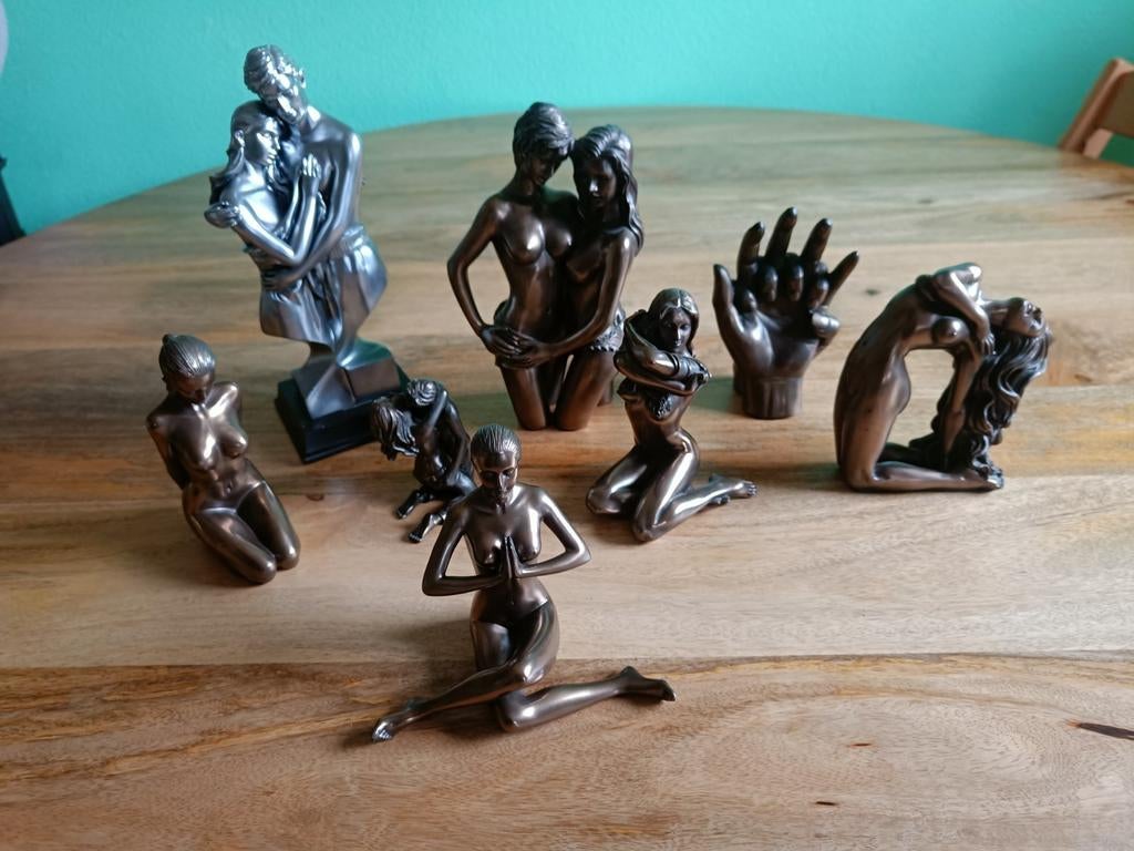 Diverse zware beelden (Brons look), Verzamelen, Beelden en Beeldjes, Gebruikt, Mens, Ophalen of Verzenden