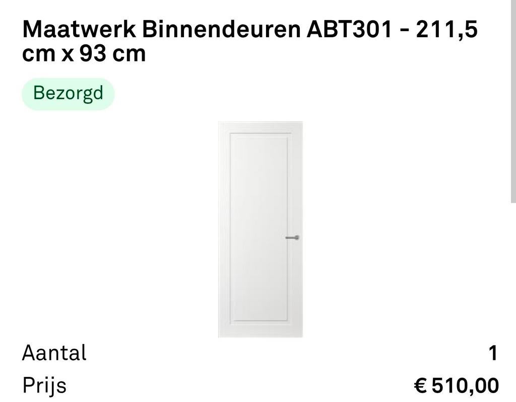 Stomp binnen deur, Ophalen of Verzenden, Nieuw, Binnendeur, 200 tot 215 cm