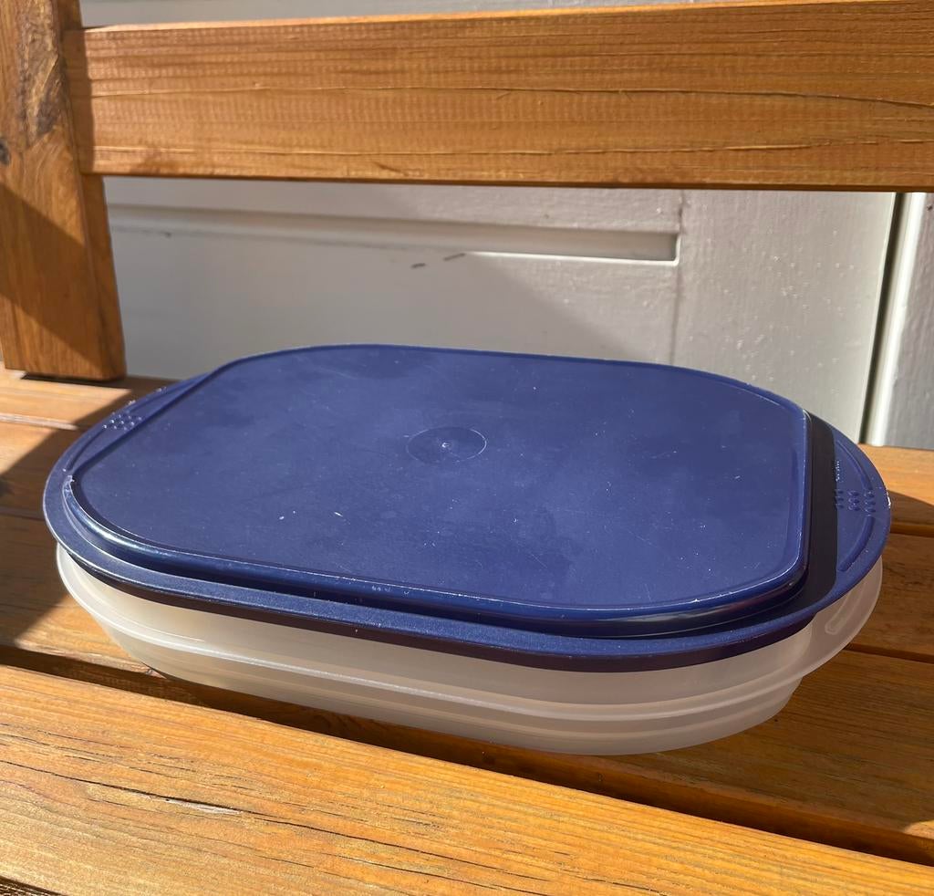 Tupperware CombiSmart belegdoos vleeswaren / kaas, Ophalen of Verzenden, Gebruikt, Blauw, Bus of Trommel
