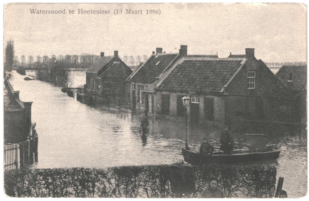 992071 Hontenisse Watersnood 13 maart 1906 onbeschreven, Ophalen of Verzenden, Voor 1920, Ongelopen, Zeeland
