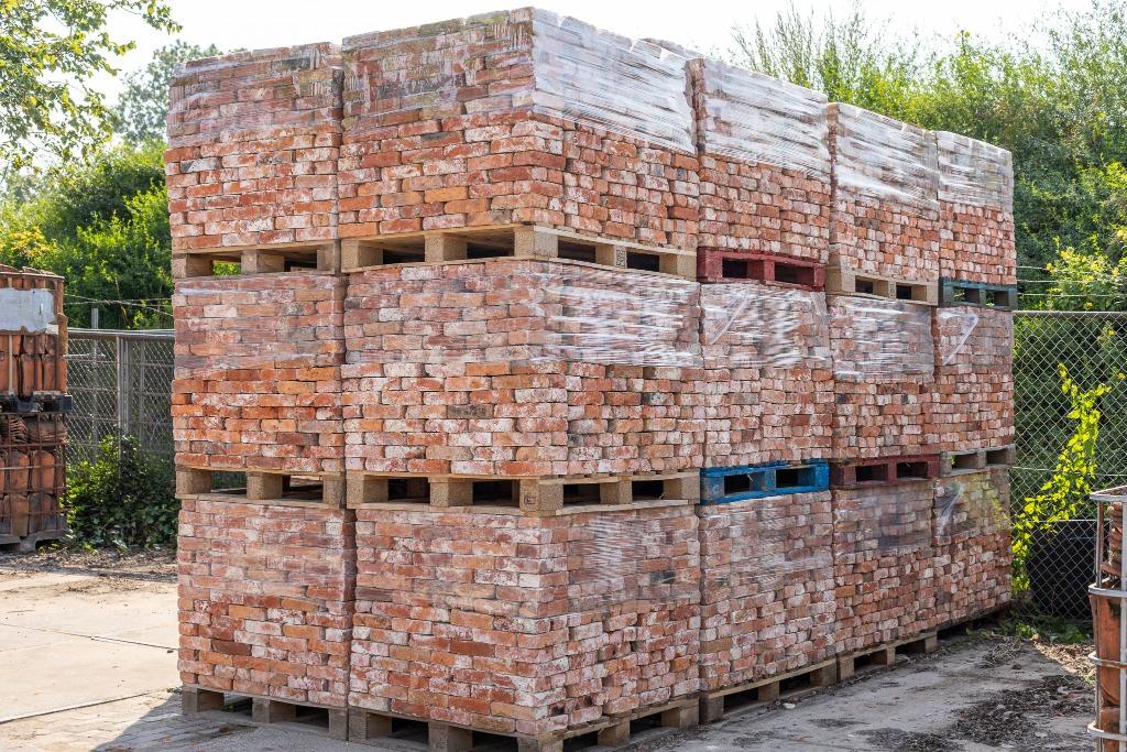 Antieke rode oude metsel bakstenen 21.5x5.5 350M2 uniek!, Ophalen of Verzenden, Gebruikt, Bakstenen