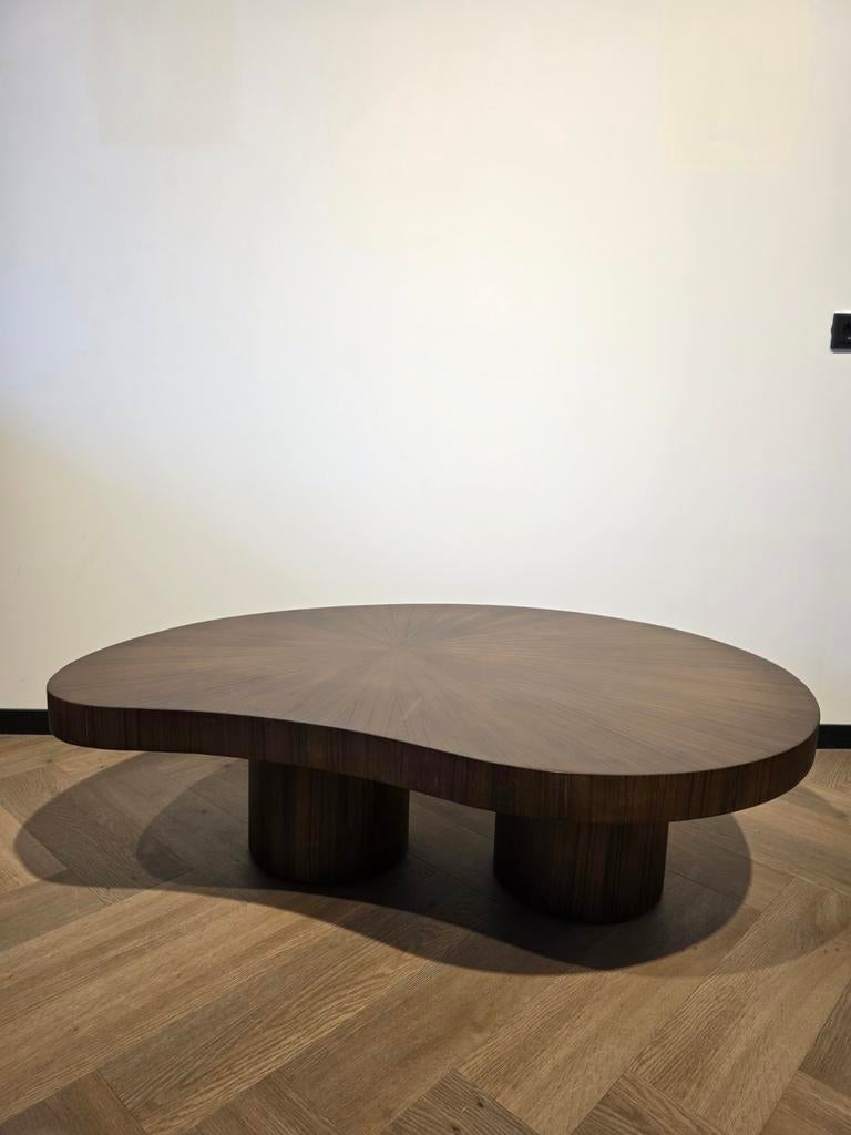 NIEUW | Design Salontafel Organische Vorm| Houtfineer, Ophalen, Japandisch, 100 tot 150 cm, Nieuw