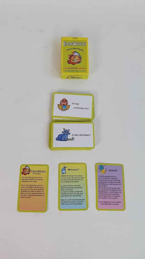 Eigenwijsjes kaartspel, positief denken. Compleet. 7C13, Tweedehands verkoop, Tweedehands verkoop, Gebruikt, Ophalen of Verzenden
