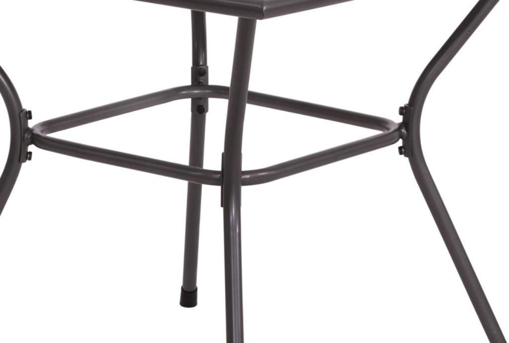 Tuintafel grijs metaal vierkant 90 x 90 cm model Nordic, Ophalen of Verzenden, Nieuw, Vierkant, Metaal