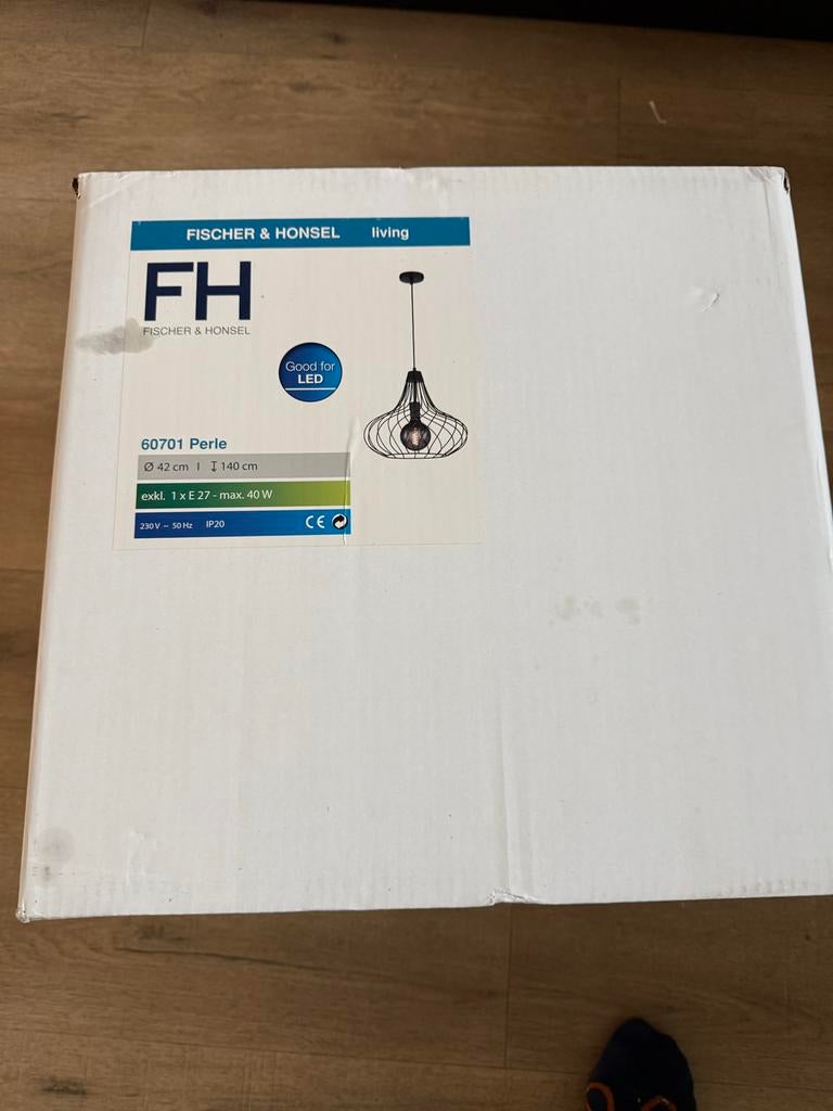 Nieuwe Fischer & Honsel Hanglamp Perle in doos, Ophalen of Verzenden, Nieuw, Metaal, 75 cm of meer