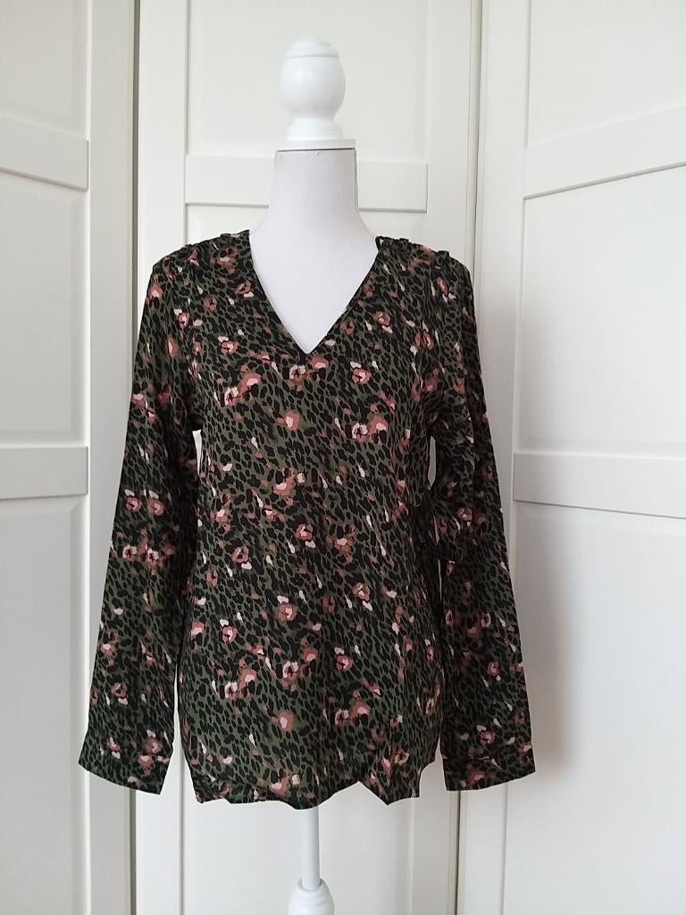 Geisha nieuwe olijf groene panter print blouse, maat M, Maat 38/40 (M), Geisha, Nieuw, Ophalen of Verzenden