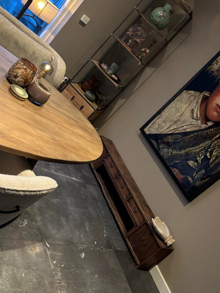 Landelijke sidetable / aura peeperkorn, Huis en Inrichting, Tafels | Sidetables, Ophalen, Minder dan 50 cm, Zo goed als nieuw