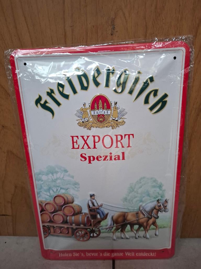 reclamebord Freiberger bier (nieuw in verpakking), Ophalen of Verzenden, Nieuw, Reclamebord, Plaat of Schild, Overige merken