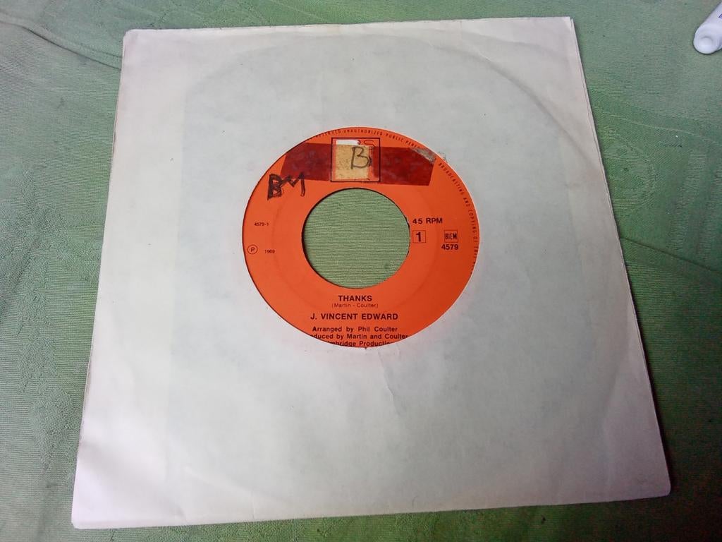 J Vincent Edward.            Thanks, Verzenden, Gebruikt, 7 inch, Single