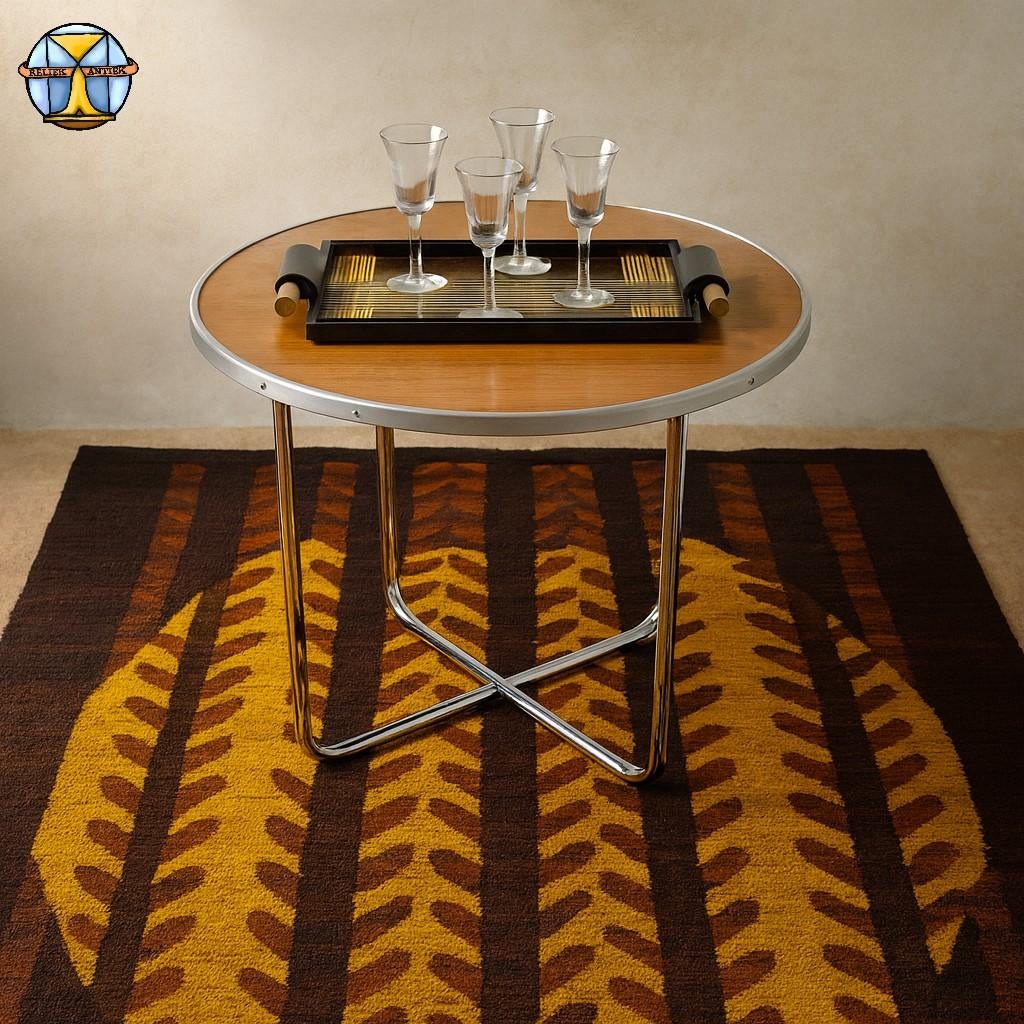 Vintage Salontafel - My Home Bas van Pelt (chroom en hout), Overige houtsoorten, 50 tot 100 cm, Vintage / mid century /dutch design / art deco