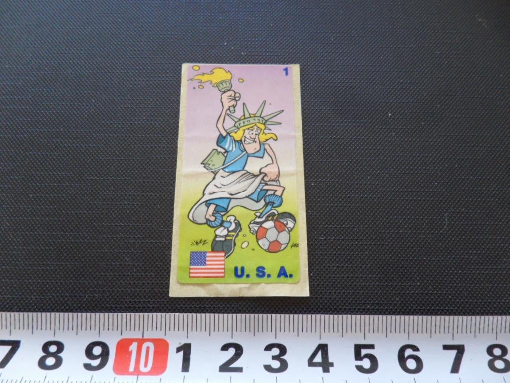 sticker kauwgom strip voetbal USA vrijheidsbeeld, Verzamelen, Ophalen, Zo goed als nieuw