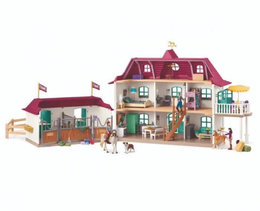 Schleich Horse Club Lakeside Landhuis met accessoires, Ophalen, Zo goed als nieuw, Poppenhuis