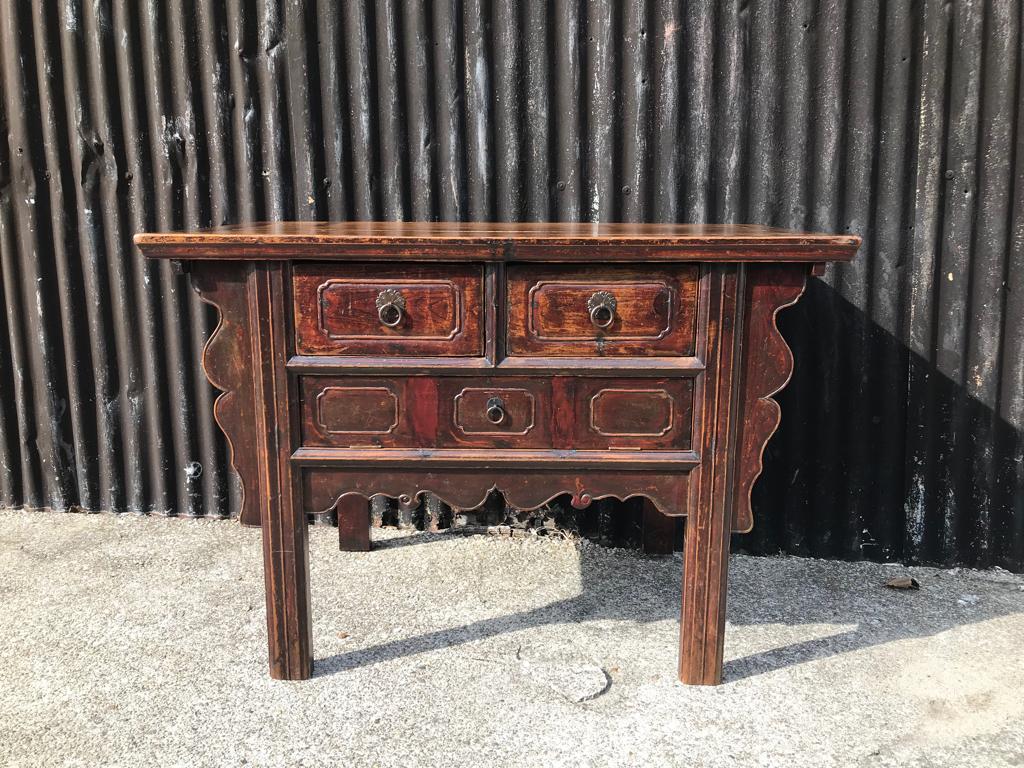 Chinese altaar dressoir oud chinees handwerk 3 lades, Verburgt Vintage, Gebruikt, Ophalen of Verzenden, https://verburgtvintage.nl/#contact