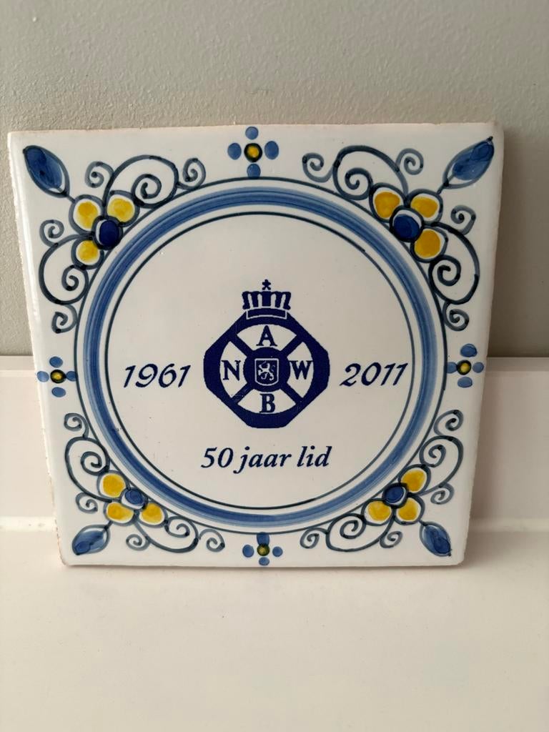 ANWB Tegel 50 Jaar Lidmaatschap, Verzamelen, Verzenden, Zo goed als nieuw, Reclamebord