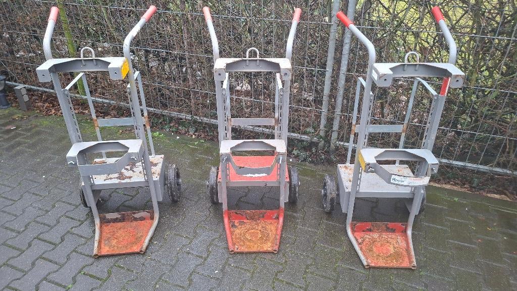 3x OERDEGELIJKE Gasfleskarren Steekwagen voor gasflessen, Ophalen, Gebruikt, ., .