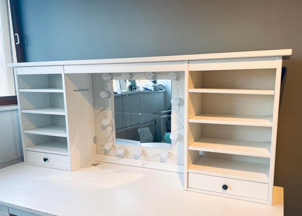 witte IKEA Hemnes opbouw voor extra bergruimte op bureau, Ophalen, Gebruikt