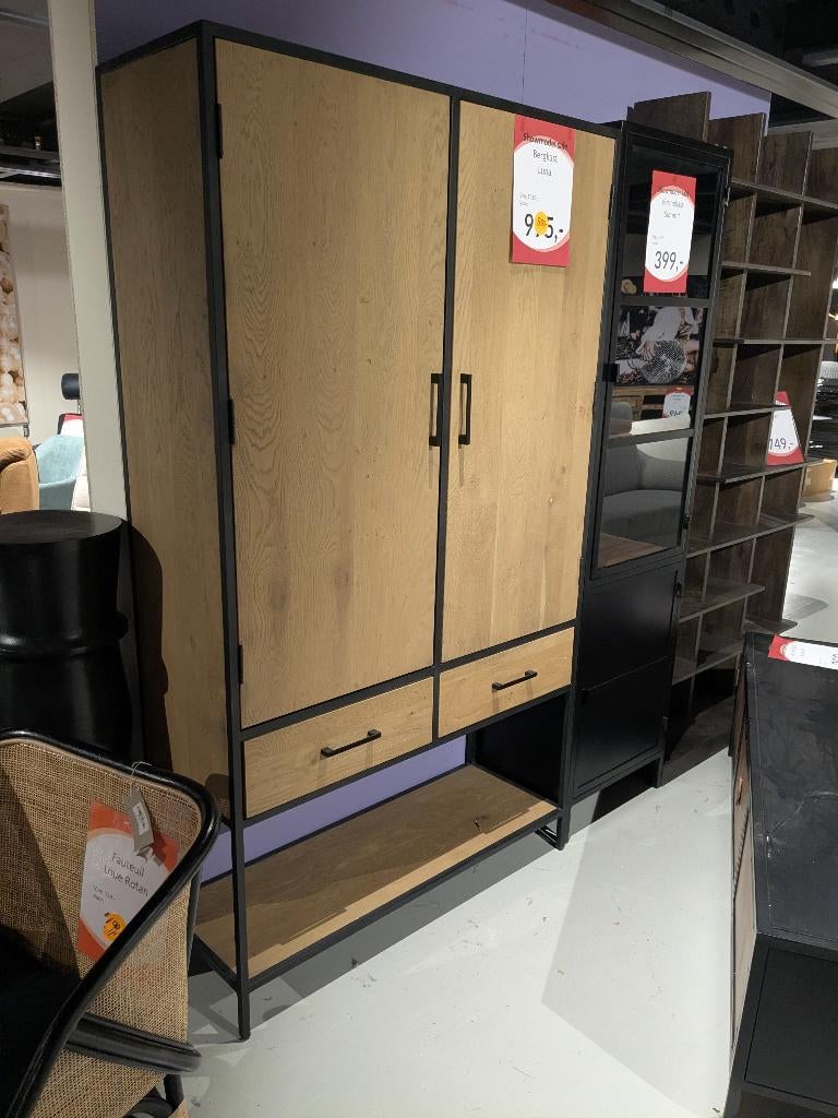2 LAATSTE OUTLET KASTEN, Ophalen, Eikenhout, Met deur(en), Nieuw