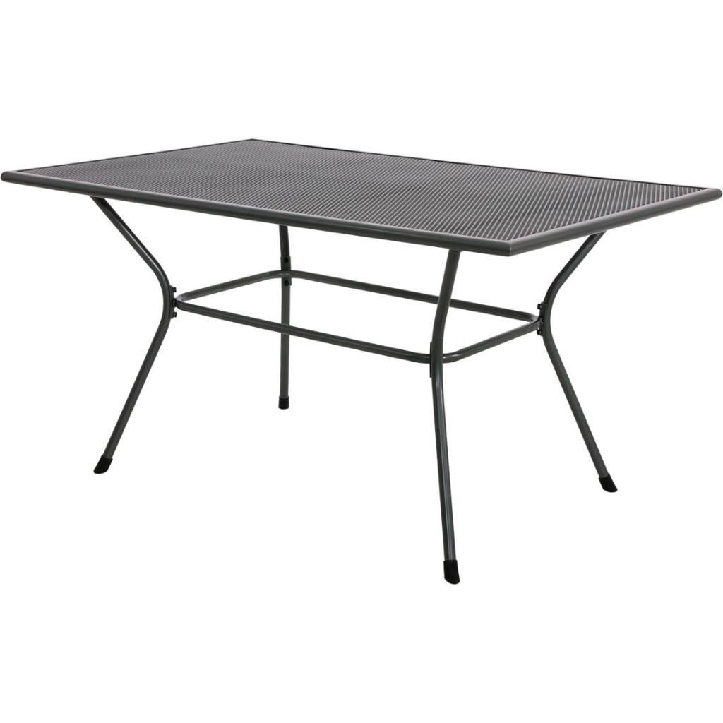 Tuintafel grijs metaal rechthoek 145 x 90 cm model Nordic, Ophalen of Verzenden, Nieuw, Rechthoekig, Metaal