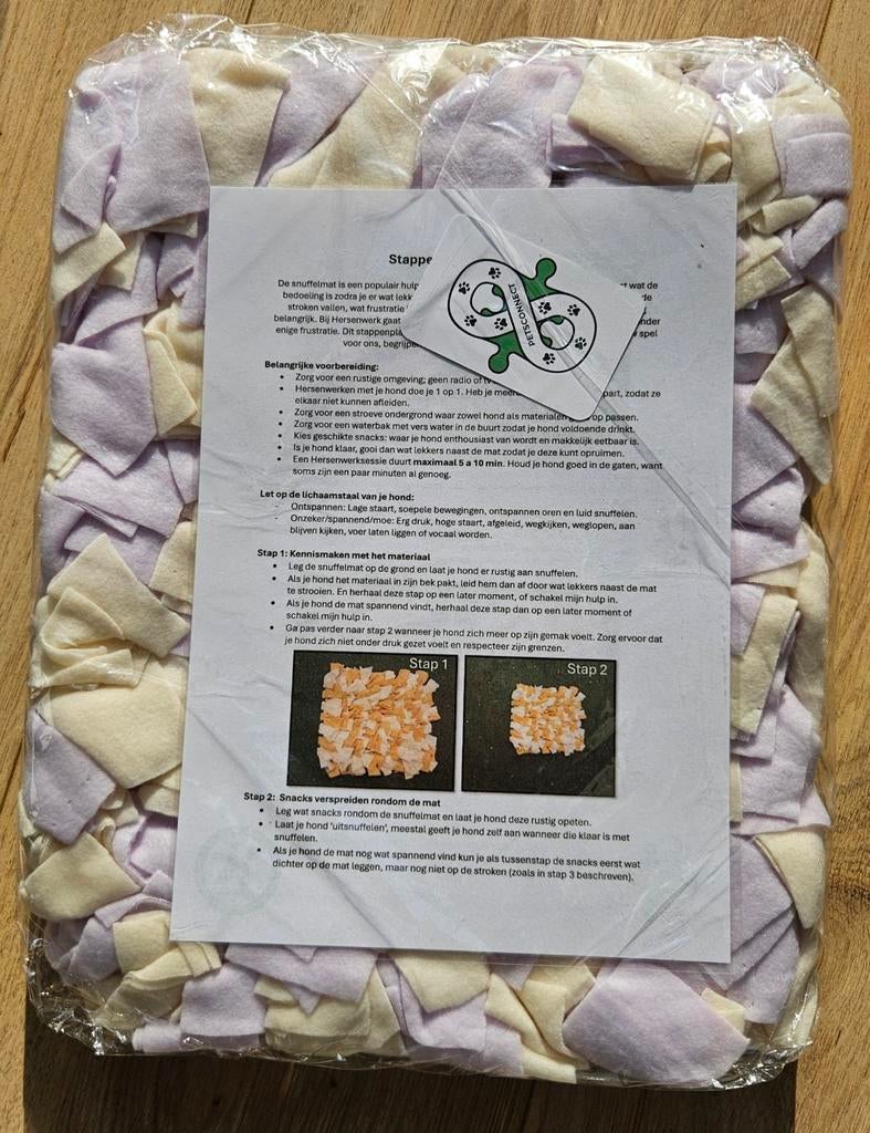 Handgemaakte snuffelmat Paars/Beige, Ophalen of Verzenden, Nieuw, Intelligentiespeelgoed