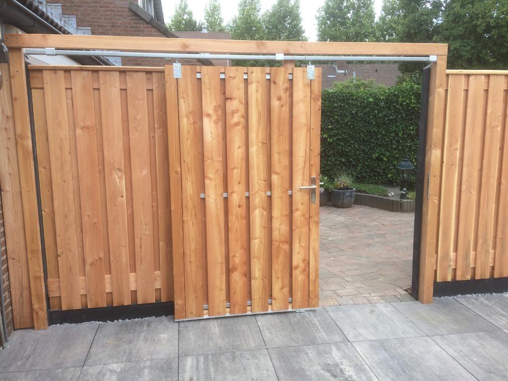 Schuifpoort houten schuifdeur, Tuin en Terras, 200 cm of meer, Schuifpoort, Nieuw, Ophalen of Verzenden
