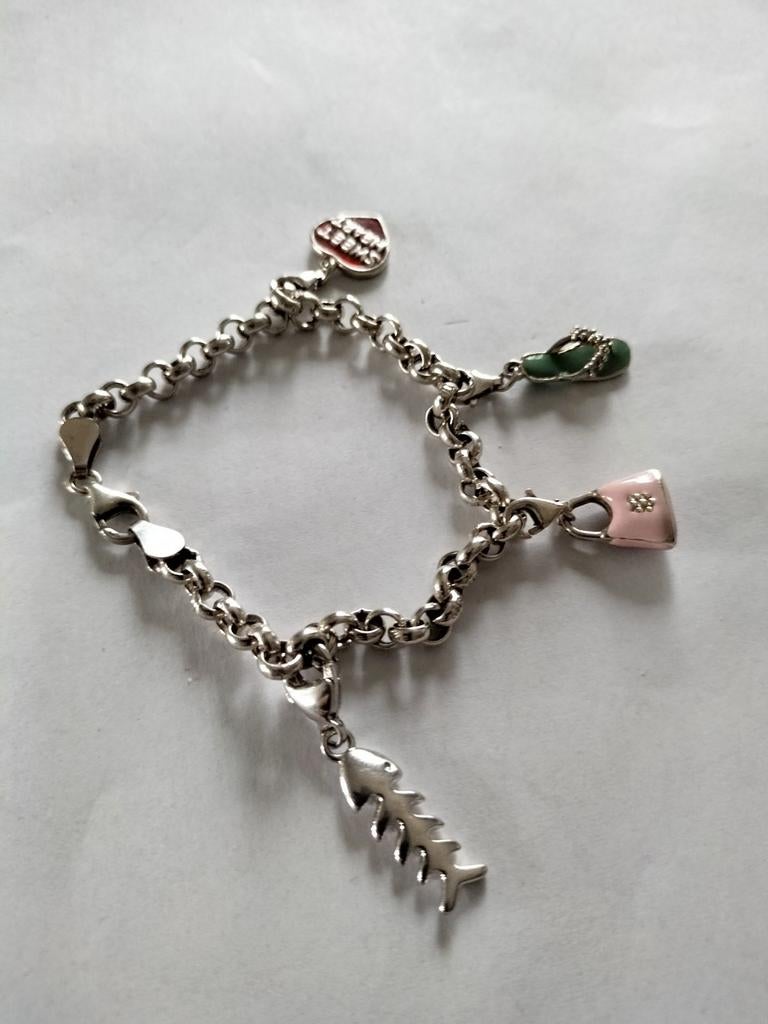 Prachtige oude zilveren meisjes bedel armband., Sieraden, Tassen en Uiterlijk, Antieke sieraden, Verzenden, Zilver
