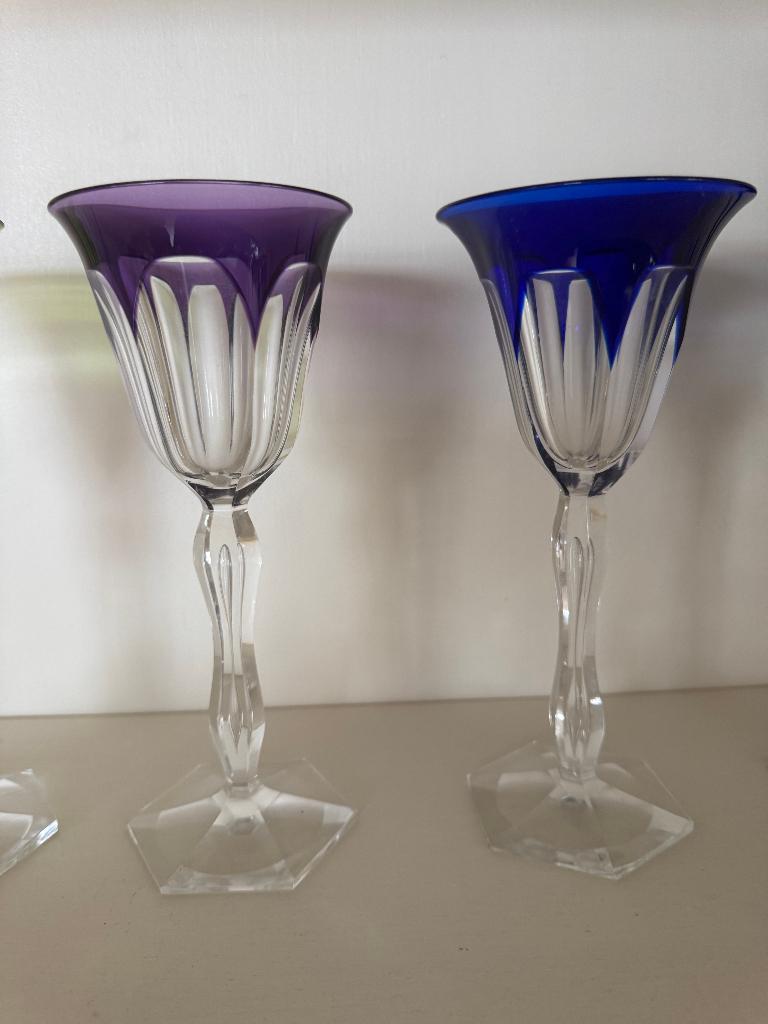 6 art deco wijnglazen Val Saint Lambert, Antiek en Kunst, Antiek | Glas en Kristal, Ophalen
