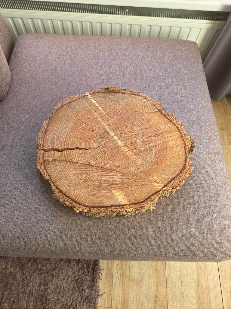 decoratie houten schijf, Ophalen