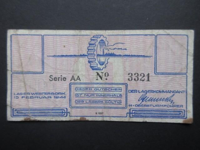 10 Cent 1944 Westerbork Kampgeld (04) WW2, Verzenden, Overige soorten, Nederland, Overige typen