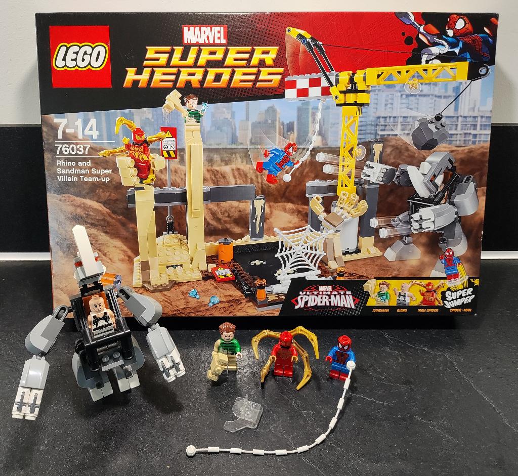 LEGO set 76037 – Rhino and Sandman Super Villain Team-up, Info@lego.com, Lego, Ophalen of Verzenden, Zo goed als nieuw