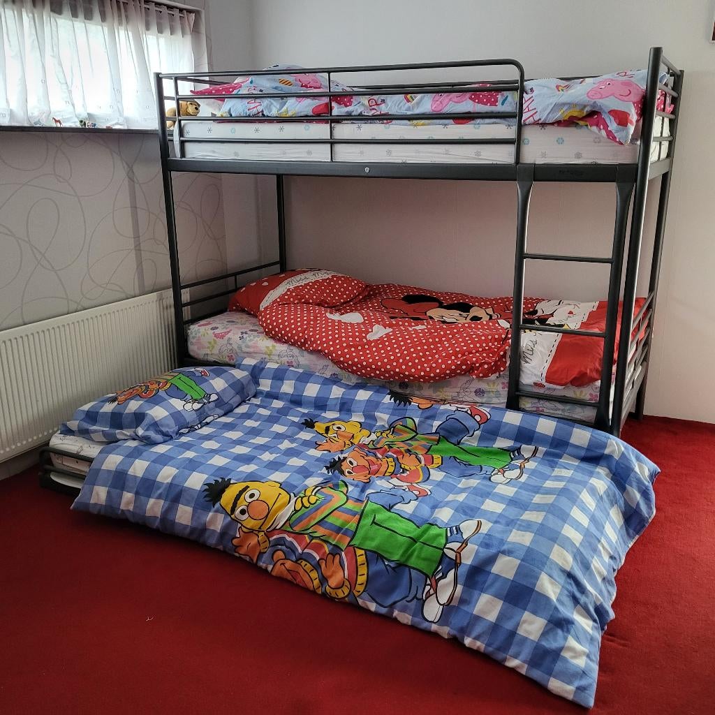 Ikea stapelbed 3 personen, Huis en Inrichting, Slaapkamer | Stapelbedden en Hoogslapers, Ophalen, 90 cm, 160 tot 180 cm, Tweepersoons