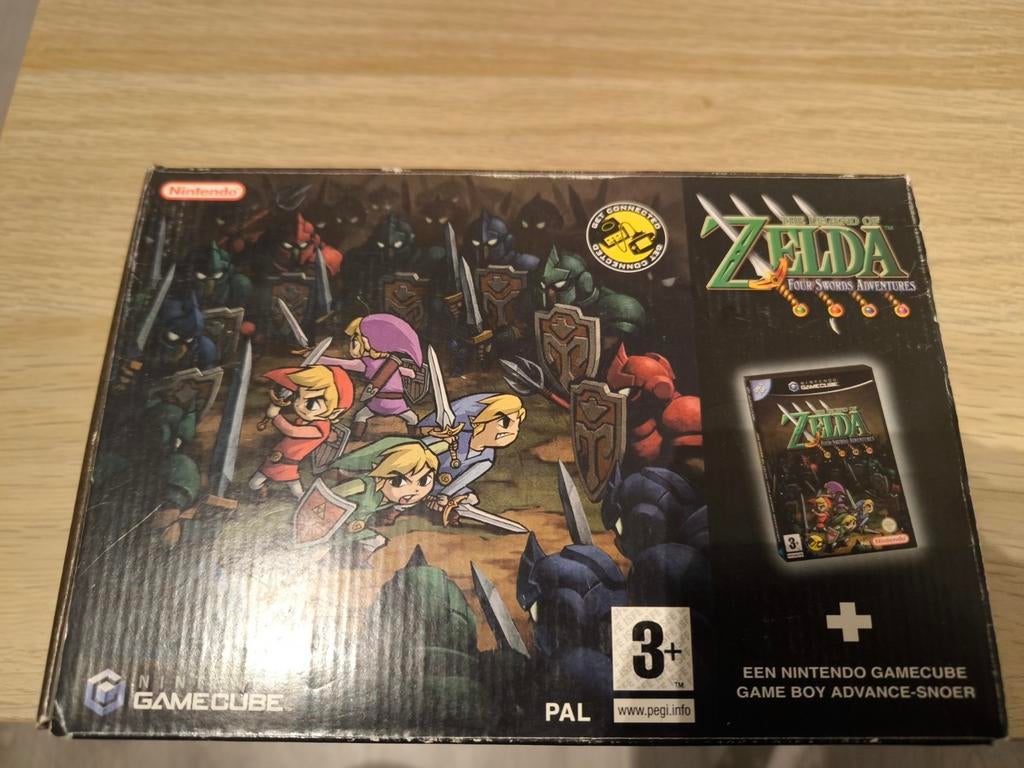 Zelda Four Swords Adventures Gamecube Compleet!, Avontuur en Actie, Ophalen of Verzenden, Zo goed als nieuw, Gekoppelde computers