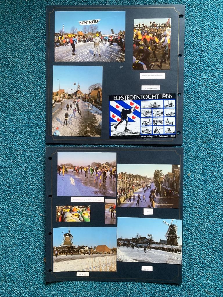 6 Ansichtkaarten Elfstedentocht 1986, Verzenden, 1980 tot heden, Gelopen, Sport en Spel